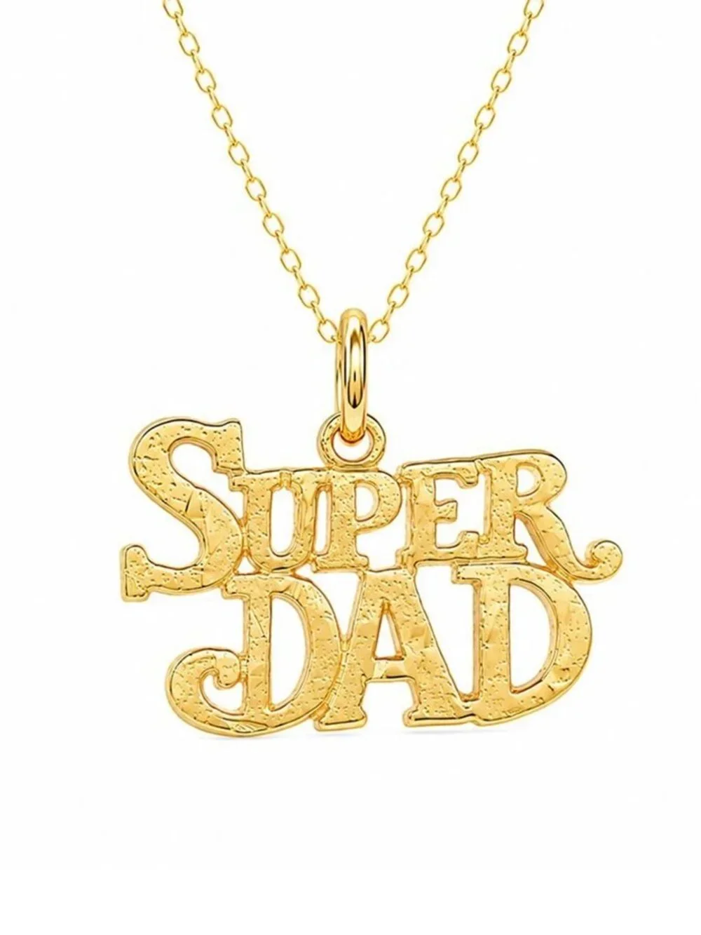 Super Dad Pendant Solid 14k Yellow Gold